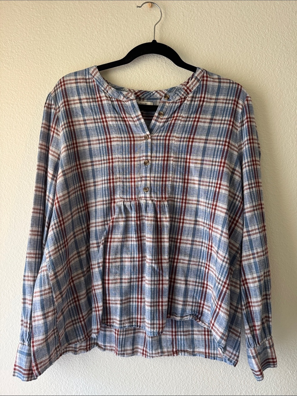 Madewell blue plaid size XL